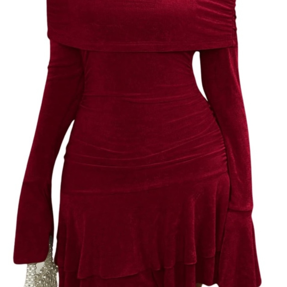 Elegant Off-Shoulder Red Dress
